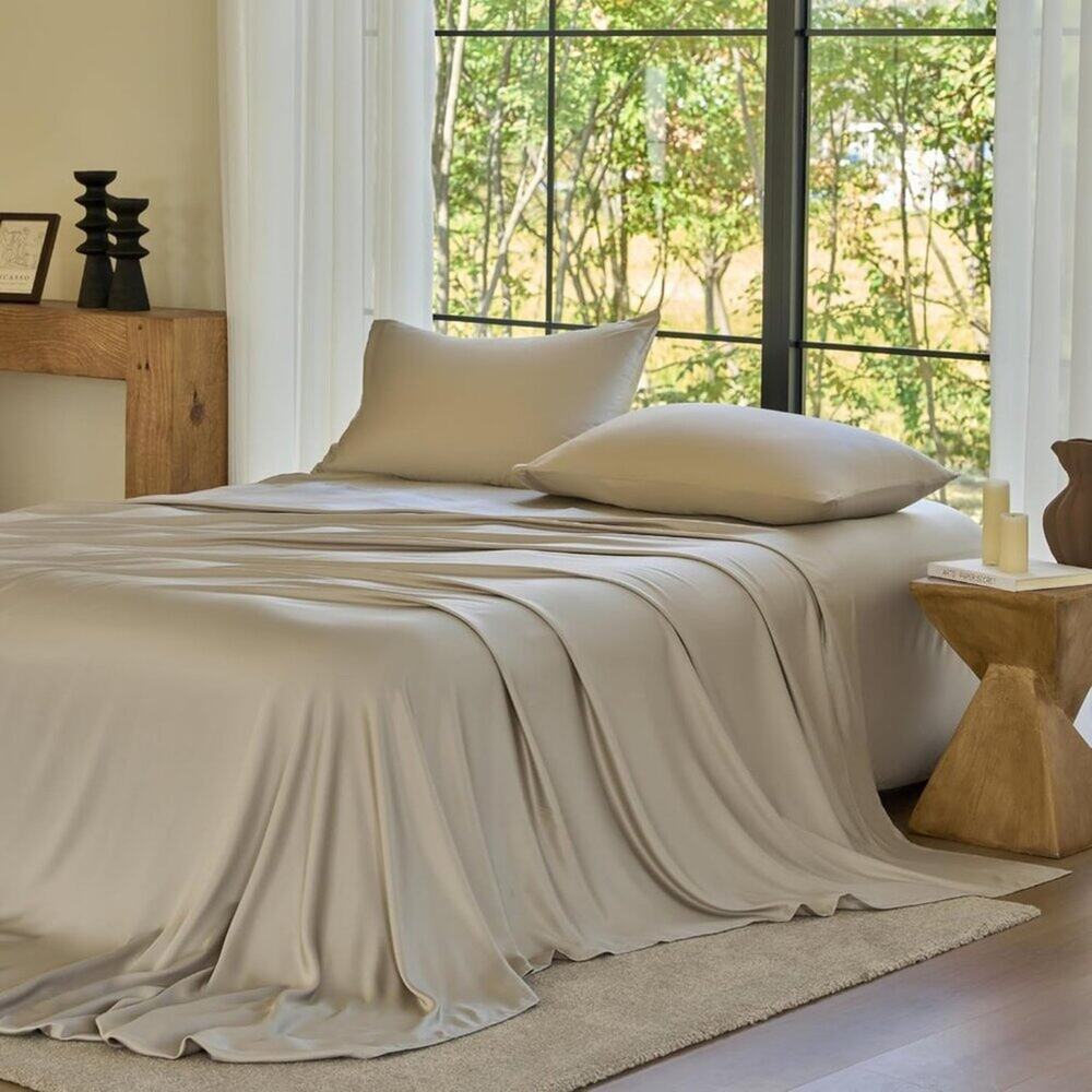 NWT Sijo DOZ Bamboo Sheet Set 3 Piece - 2 Pillowcases 1 Fitted Sheet Fog, Queen